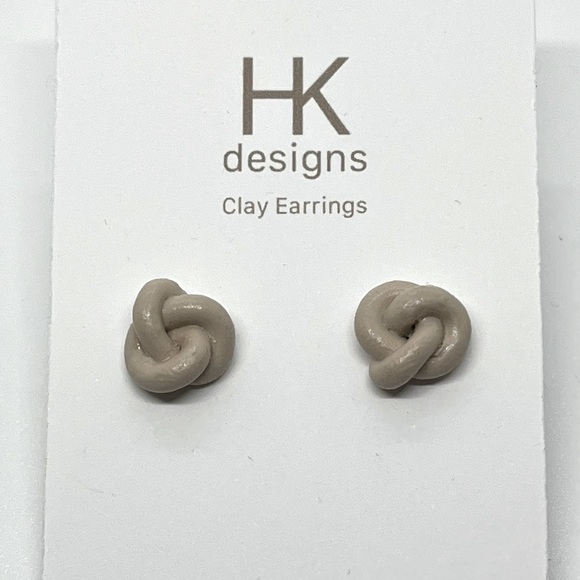 Handmade Knot Clay Studs - Picture 1 of 3